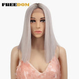 FREEDOM Synthetic Lace Wig Short Bob Straight Middle
