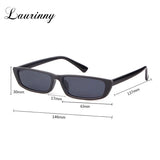 Vintage Narrow Rectangle Small Women Sunglasses Ocean Lens