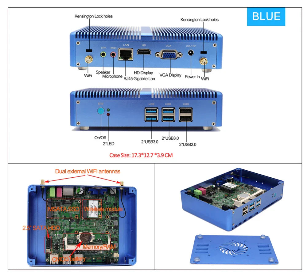Eglobal Cheap Fanless Mini PC Windows 10 Pro