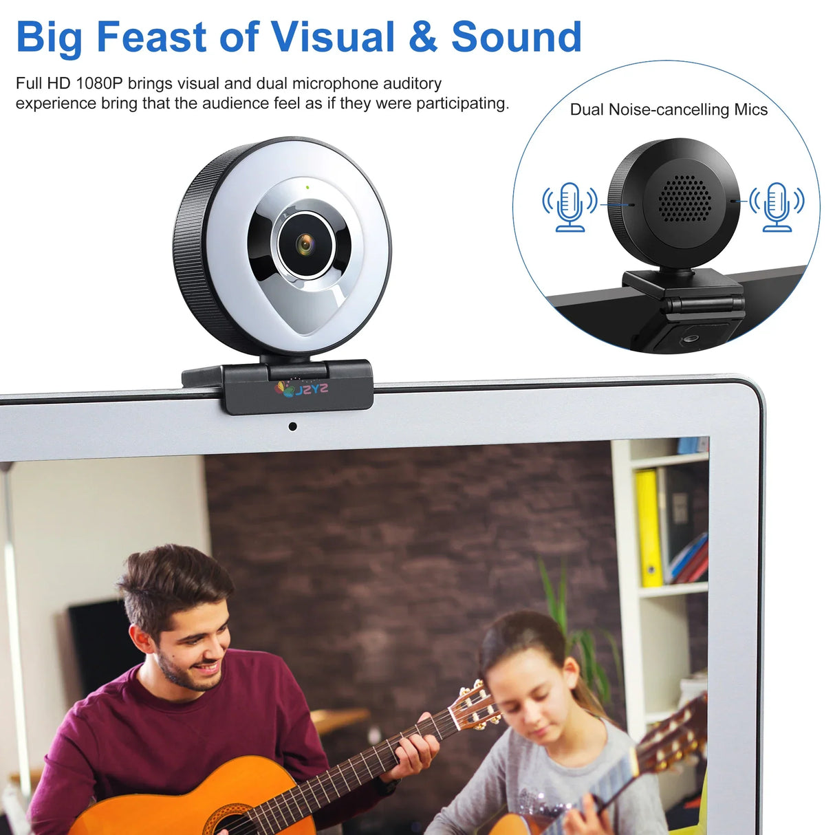 Web Camera Auto Focus Ring Beautify Fillin Lighting