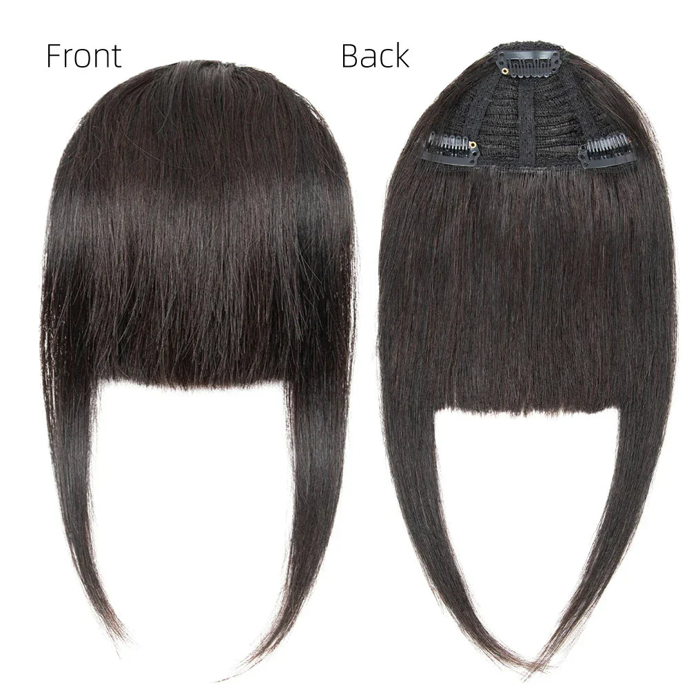 Isheeny Human Hair Bangs 3 Clips In Black