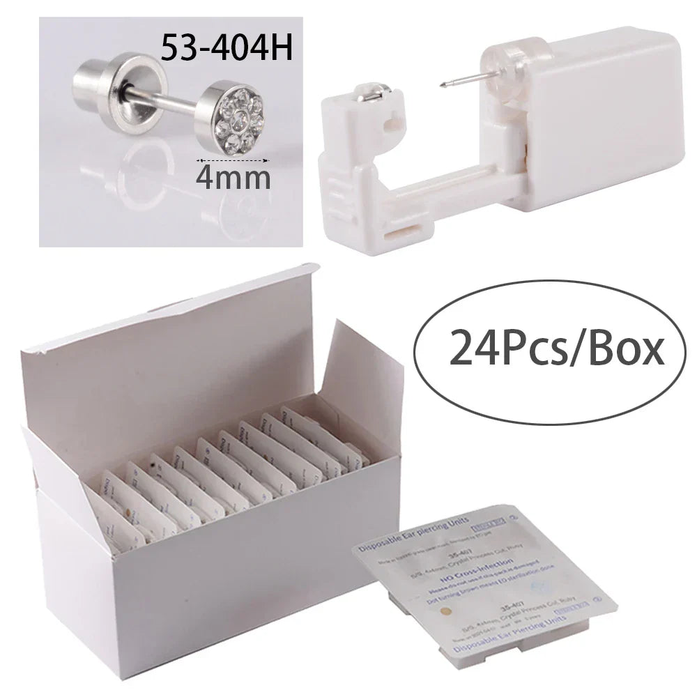 24pcs/Box NO PAIN Piercer Tool Machine Kit Stud