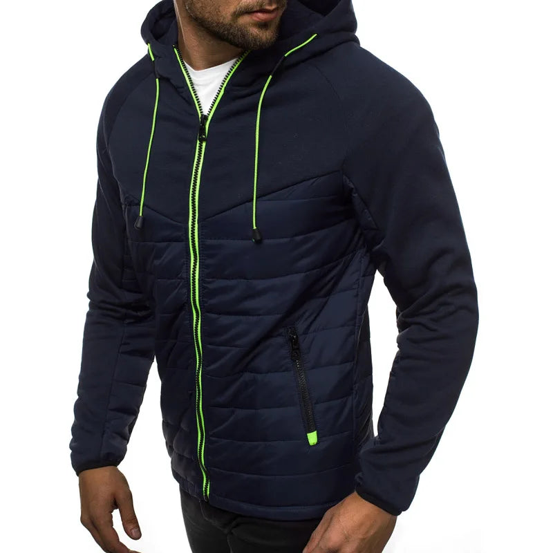 SpringAutumn New Hooded Jacket Men Casual Slim Patchwork