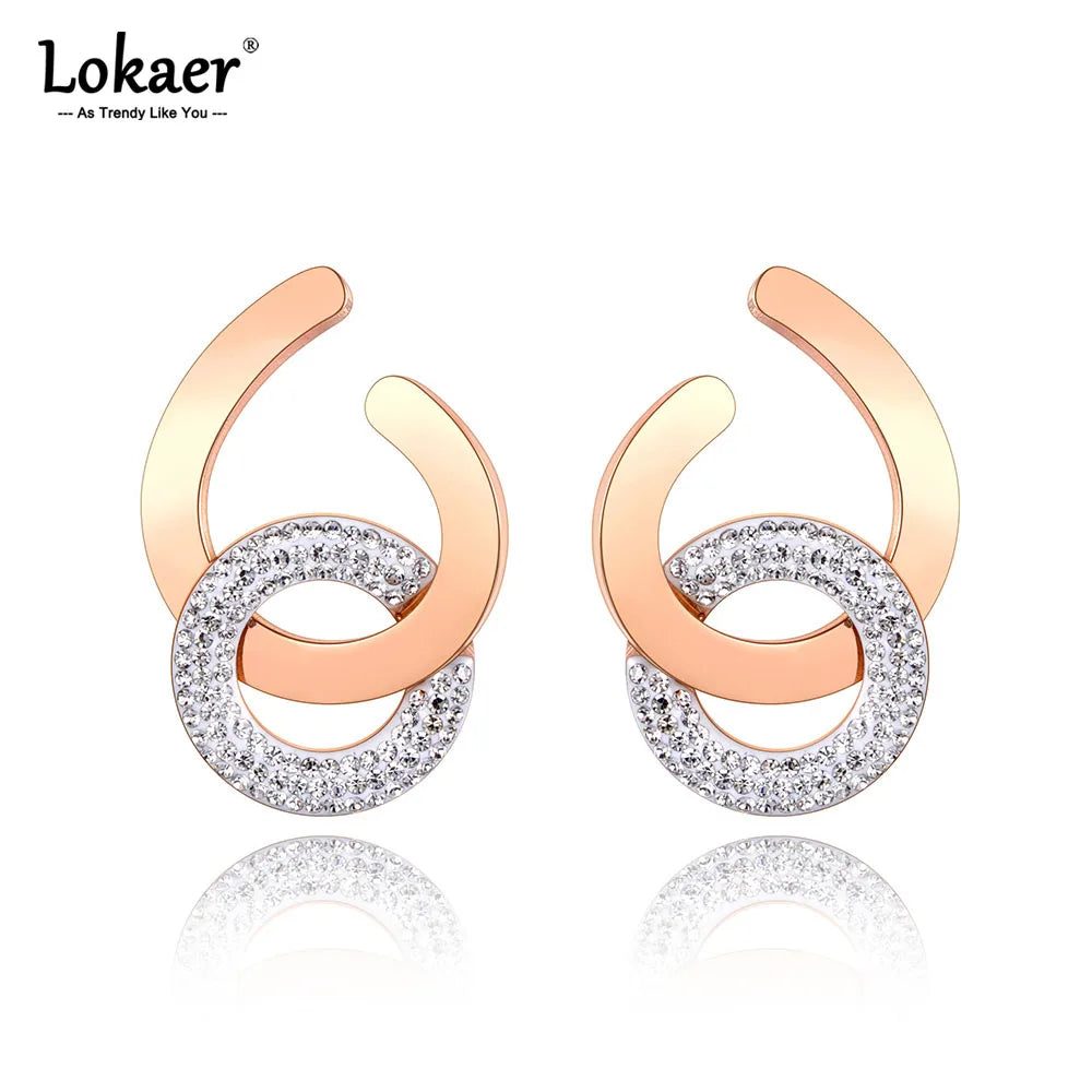 Lokaer Original Design Titanium Stainless Steel Geometric Circle