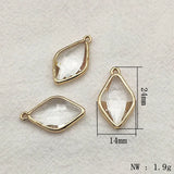 24x14mm 50pcs Copper Crystal Oval Charm