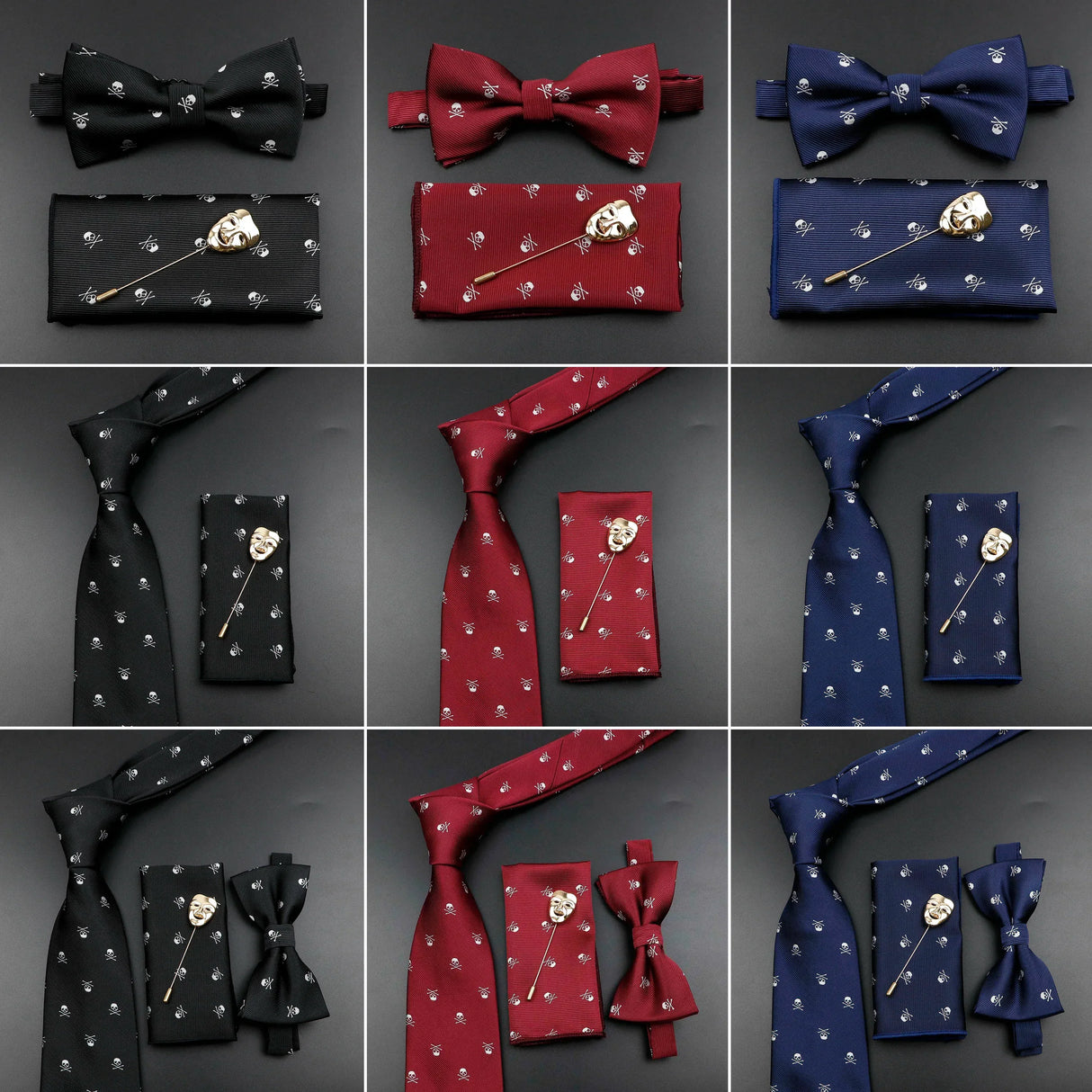 Fashion Men's Skull Tie Set New Design 8cm