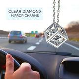 DSYCAR 1Pcs Car Pendant Crystals Cube Car Charms