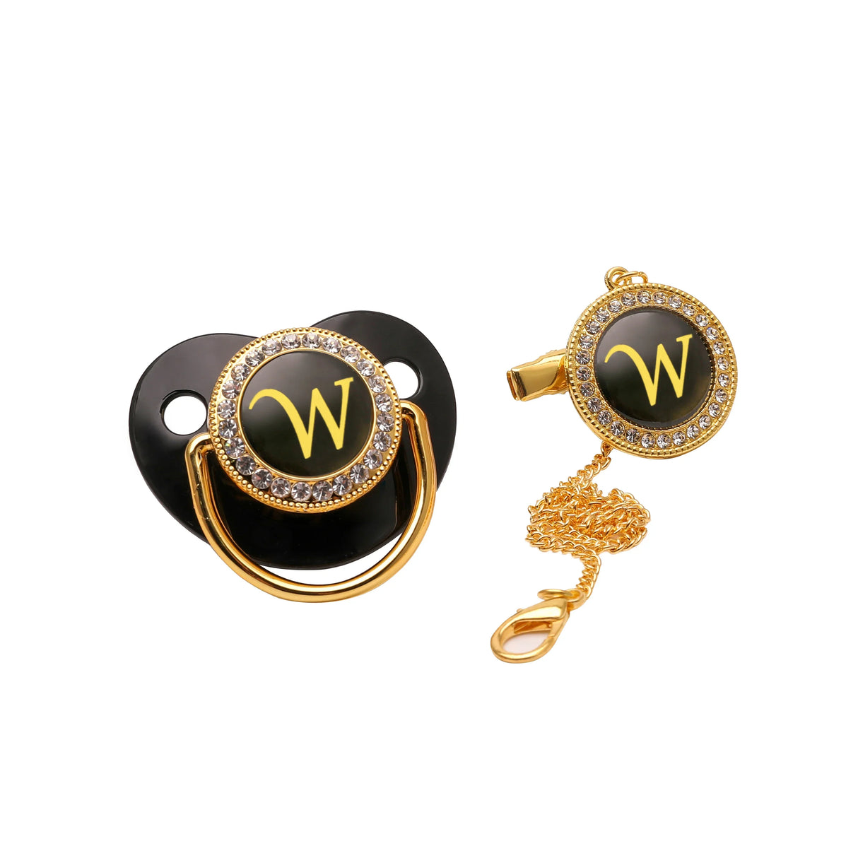 Black Gold Luxury Pacifier for Babies A-Z Name