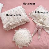 Vintage Floral Muslin Cotton Baby Bedding Set Girls