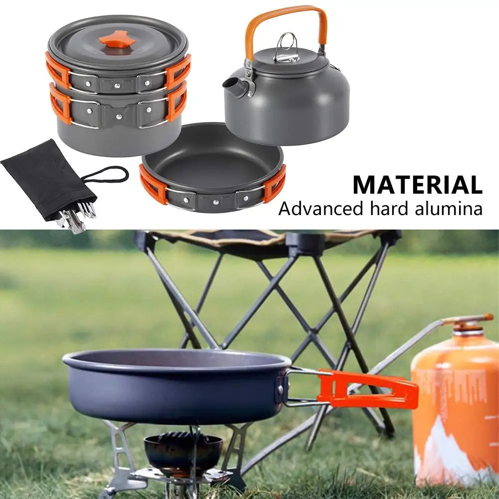 Camping Cookware Kit Outdoor Aluminum Cooking Set Water