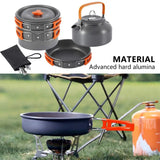 Camping Cookware Kit Outdoor Aluminum Cooking Set Water