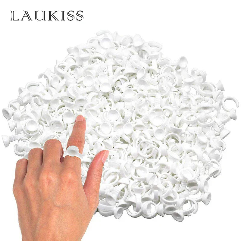 500/1000pcs Eyelashes Extension Glue Ring Disposable Adhesive Glue