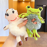 2pcs Plush Animal Scrunchie Set Elastic Hair tie