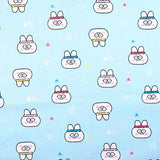 Blue Cartoon Printed Fabric Cotton Twill Cloth for