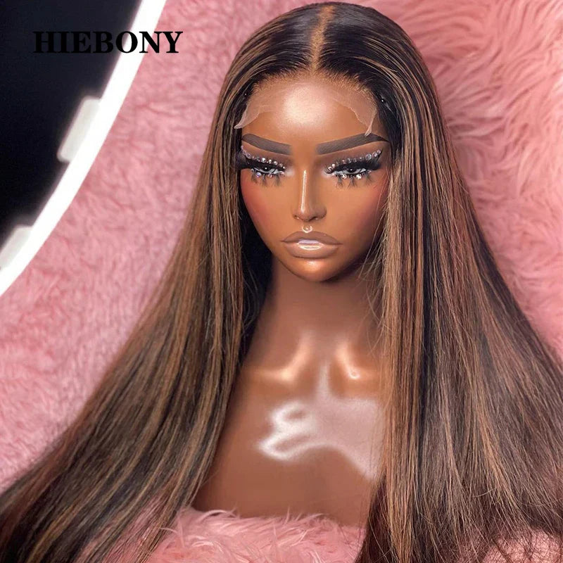 Highlight Straight Lace Front Wig Human Hair 250%