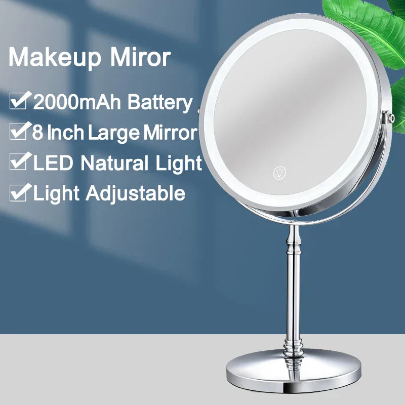 8 Inch Gold Makeup Mirror With Light USB