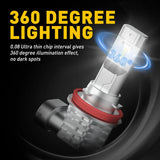 AUXITO 2000LM H8/H11/H16JP LED Fog Light Bulbs - 6500K White & 3000K Golden DRL