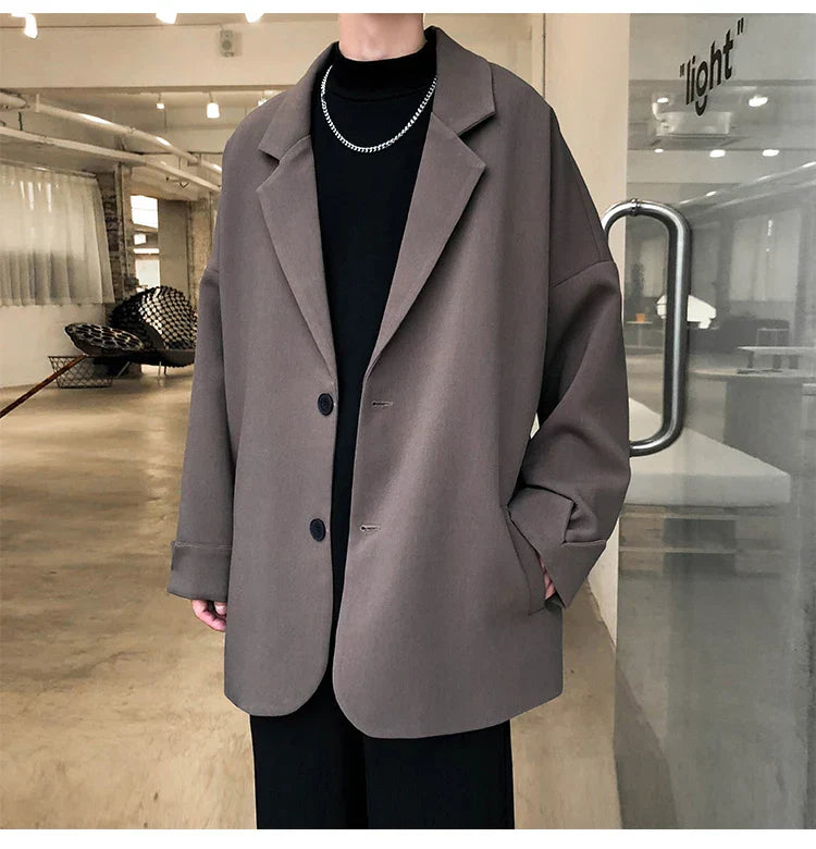 British-style Blazers Men Leisure Trendy Loose Suit Jackets