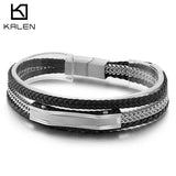 Kalen Gold Silver Color Cowhide Braided Chain Stainless