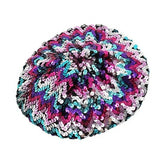 Women's Fashion Fun Sparkle Sequins Shimmer Stretch Beret