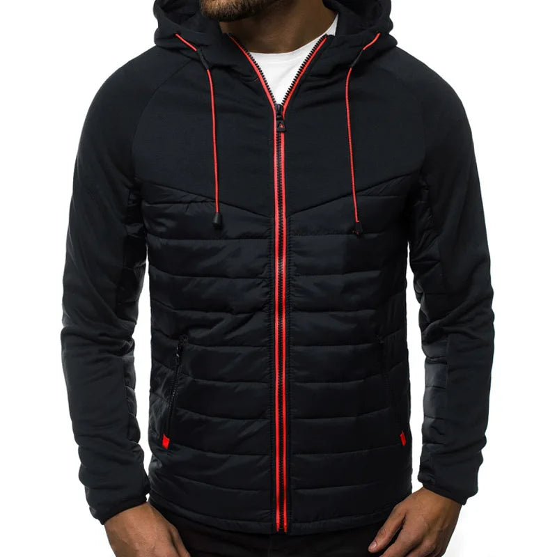 SpringAutumn New Hooded Jacket Men Casual Slim Patchwork