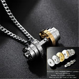 dumbbel necklace male Couple necklace pendant stainless steel