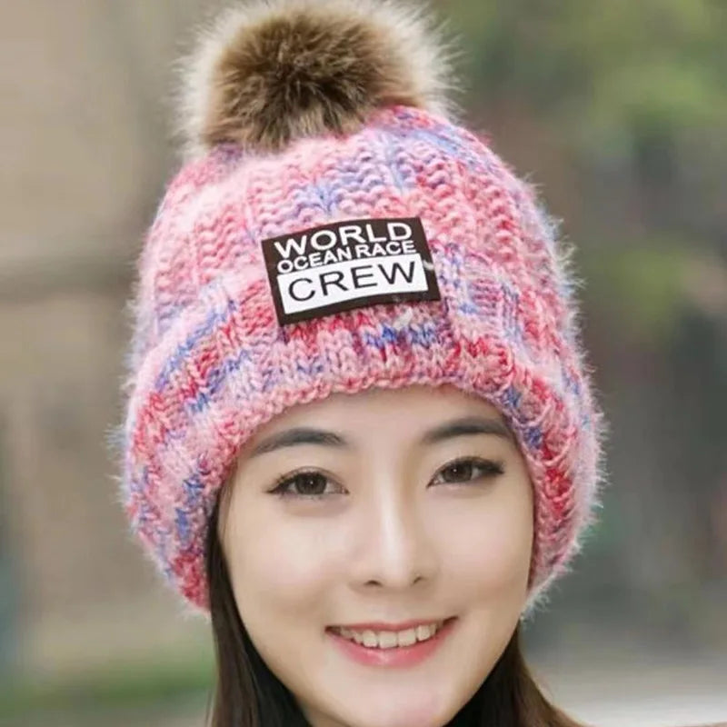 Winter Hats for Woman Thicker Beanies Knitted Cap