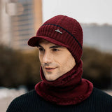 New Winter Beanie Hats Scarf Set Warm Knit