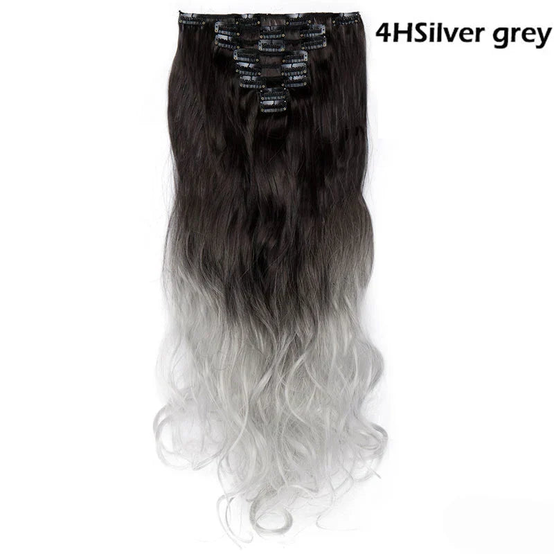 S-noilite Synthetic 24inch 140g 8PCS/set Clip In On
