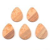 10PCS Water Drop Earrings Accessories Natural Wood &