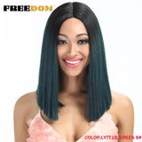 FREEDOM Synthetic Lace Wig Short Bob Straight Middle