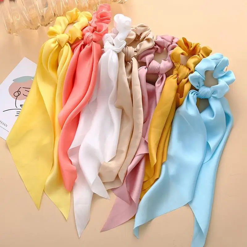 1PC New Women Scrunchie Ribbon Elastic Hair Bands