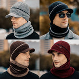 New Winter Beanie Hats Scarf Set Warm Knit