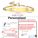 Personalize Baby Name Bracelet Figaro Chain Smooth Bangle