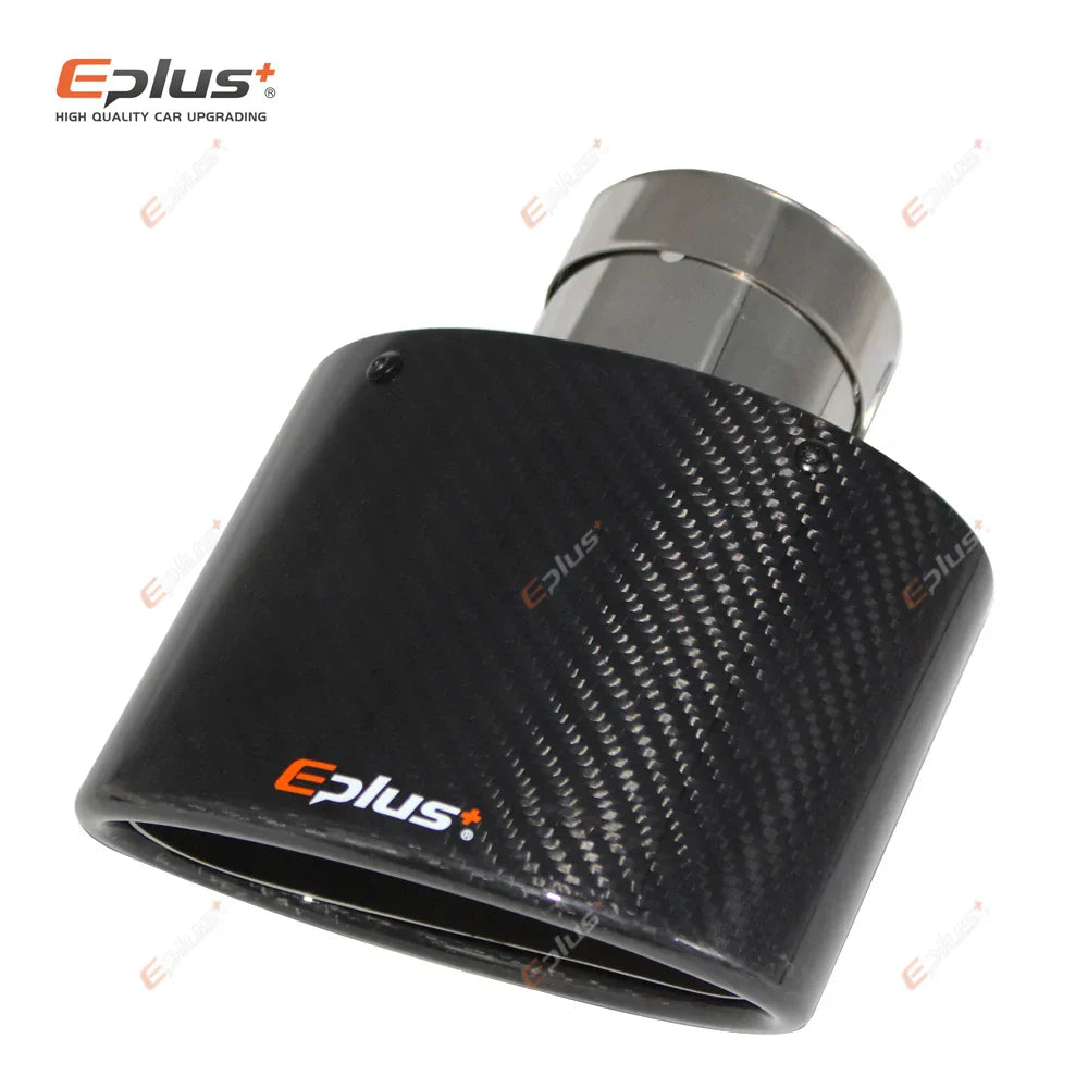 EPLUS Glossy Carbon Fiber Car Mufflers Tip Exhaust