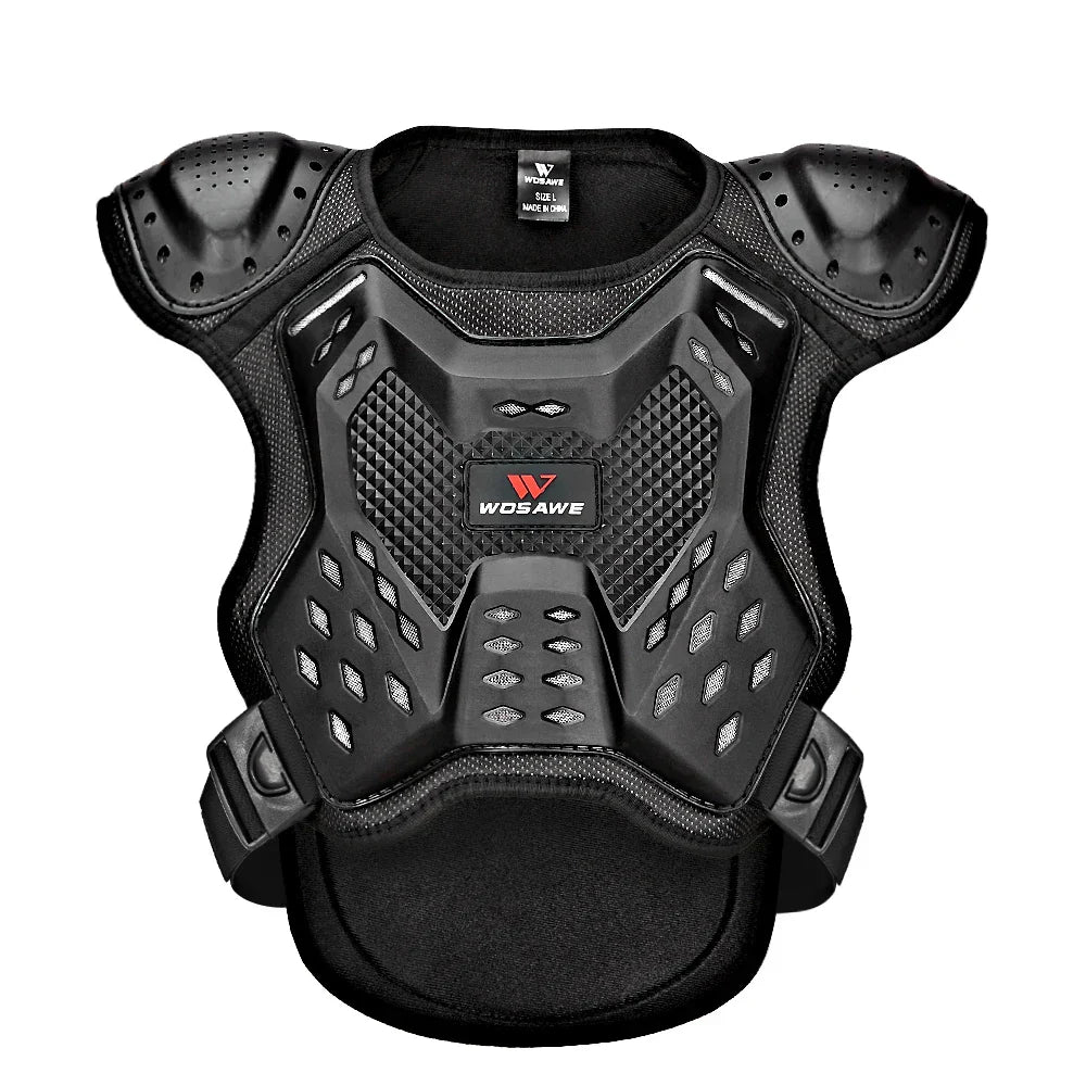 WOSAWE Kids Motorcycle Children Armor Vest Back Protection Motorbike Chest Back Protector Motocross Racing Vest Protective Gear