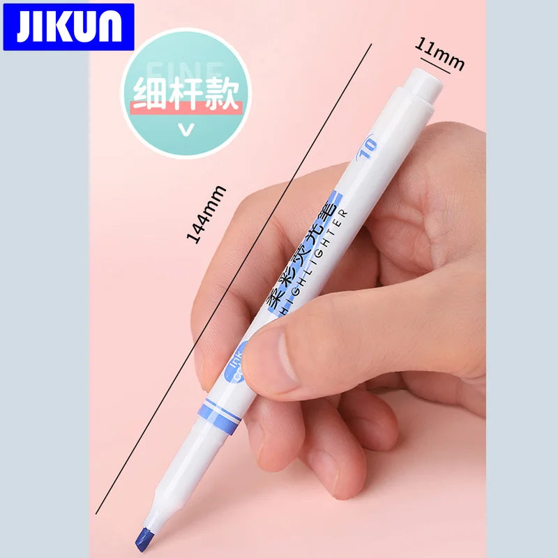 JIKUN 12pcs Highlighters Pen Pastel Colors Fluorescent Art