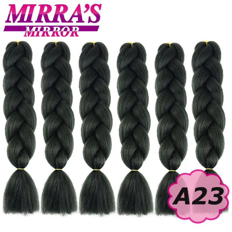 Synthetic Jumbo Braids Hair Omber Braiding Hair Extensions for Women Yaki Texture Black Blue Fake Hair Mirra’s Mirror