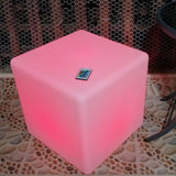 LED Cube Stool Seat Glowing Chair Patio Decorative
