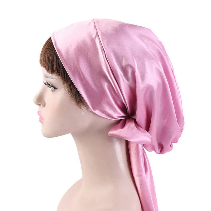 New Women Satin Night Sleeping Cap Head Wrap