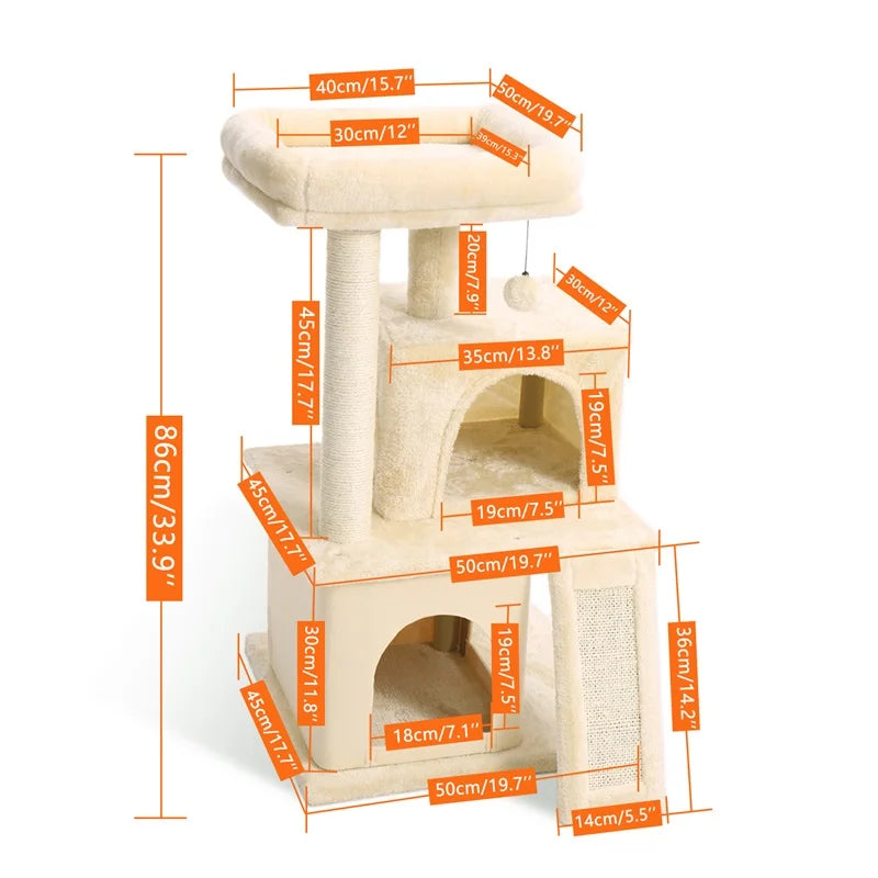 Free Shipping Multi-Level Cat Tree For Cats With