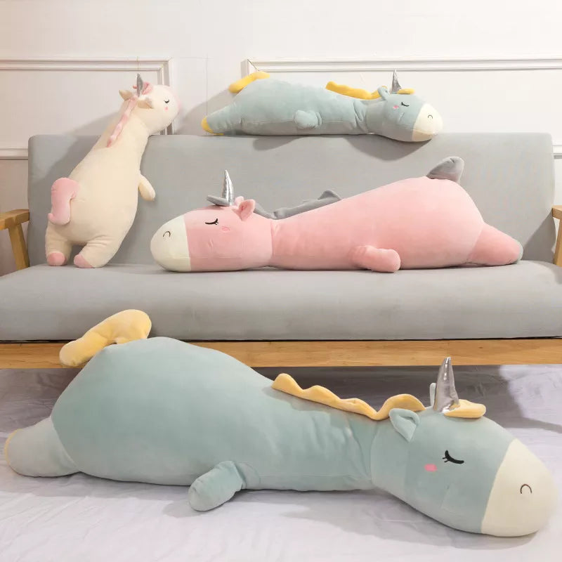 Giant Soft toy unicorn Stuffed Silver Horn Unicorn