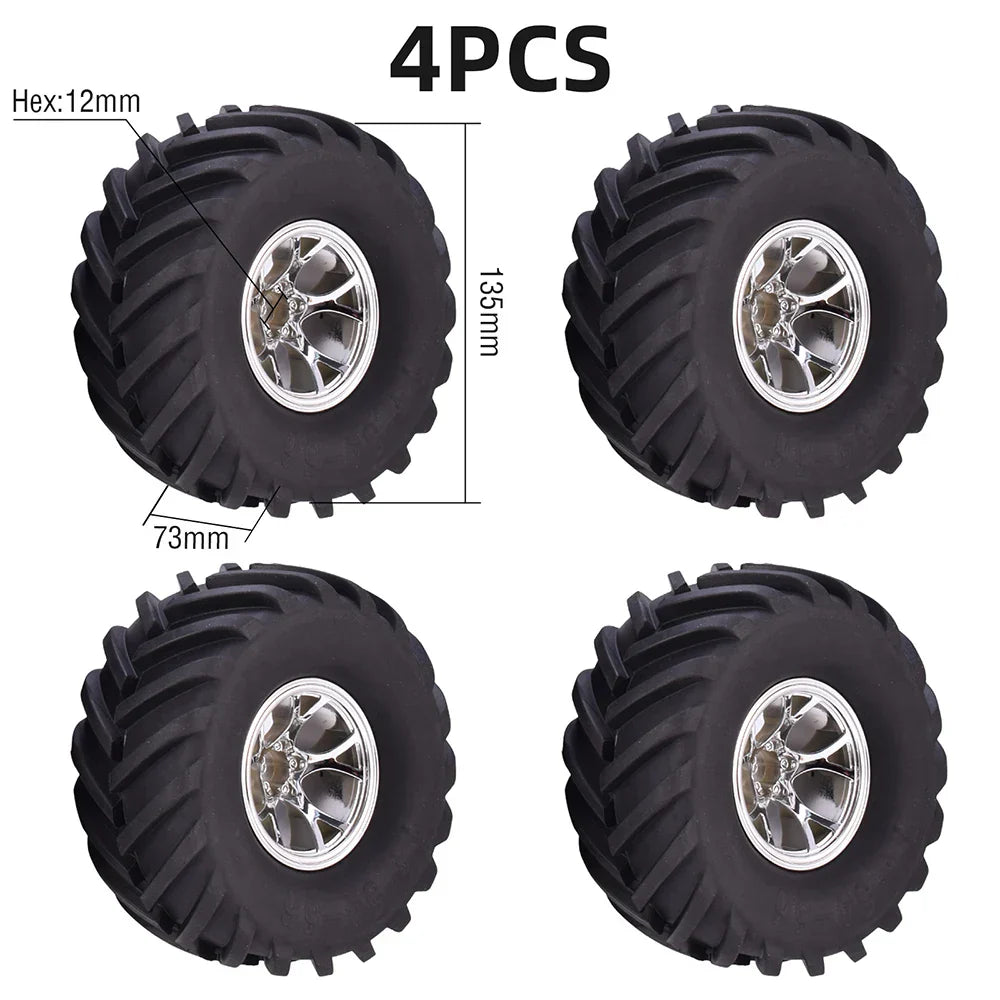 4PCS 12mm Hub 1/10 Tyre Wheel 120mm 125mm