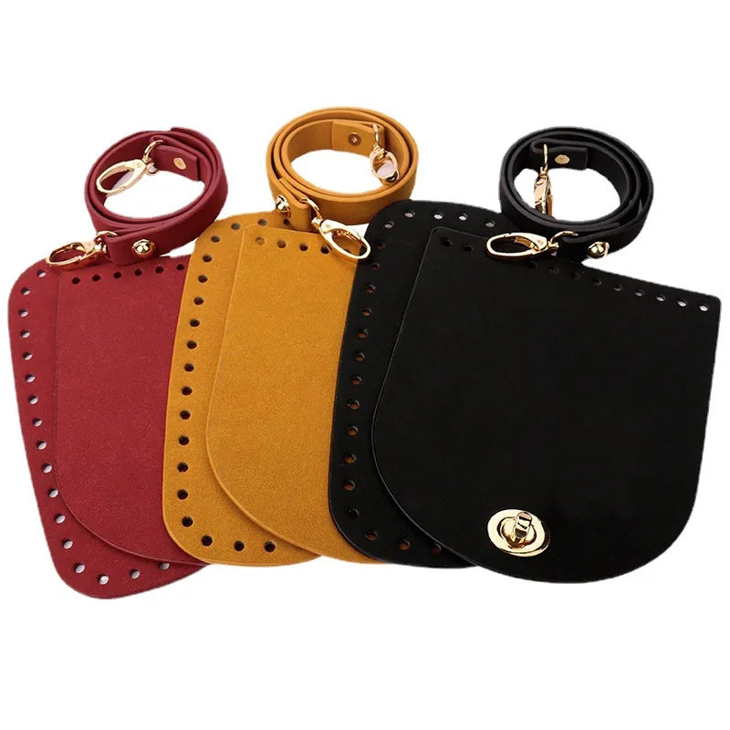 8colors 4PcsSet Artificial Leather Shoulder Bag Bottom Strap