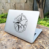 World Map Compass Laptop Decal for Macbook Pro