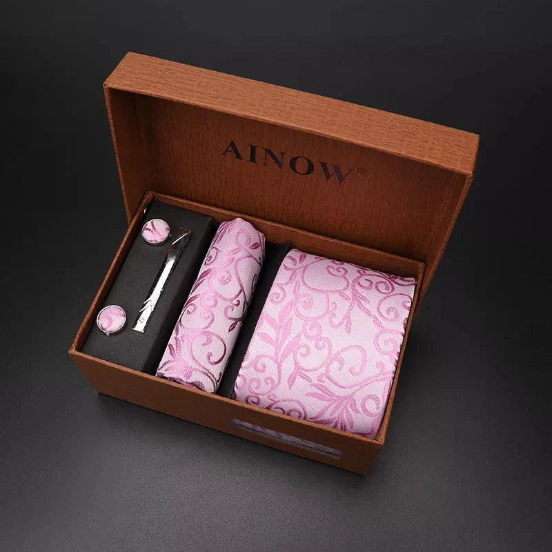 modern ties for men 2024 red Set Gift