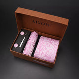 modern ties for men 2024 red Set Gift
