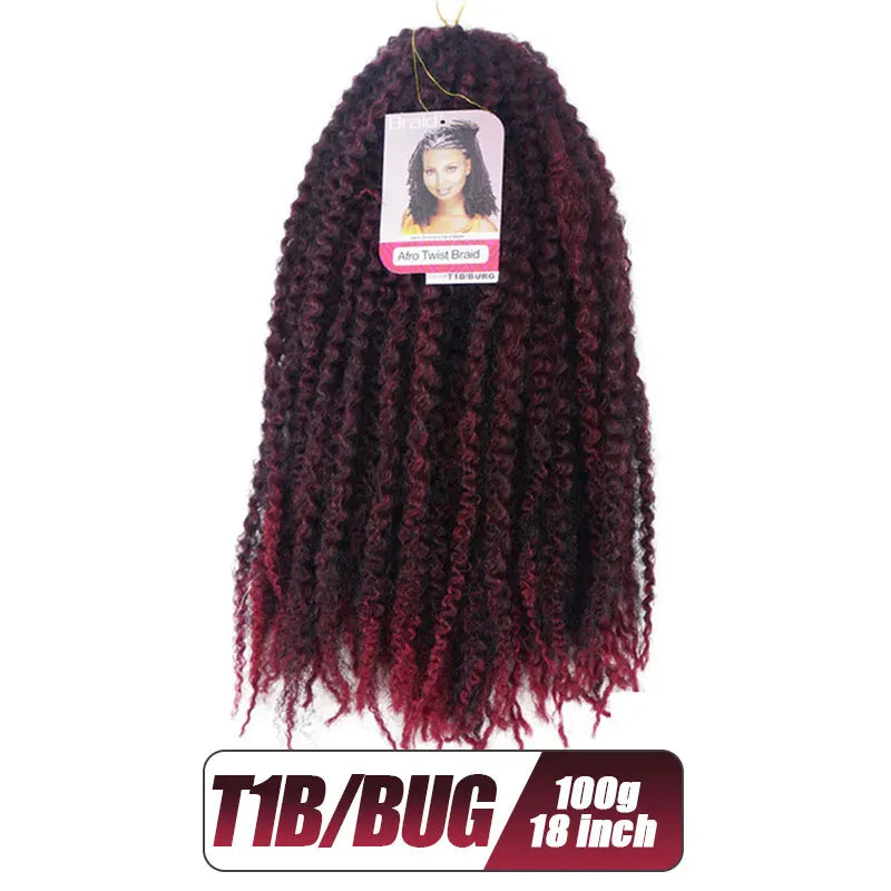 18inch Synthetic Afro Kinky Marley Braids Hair Soft