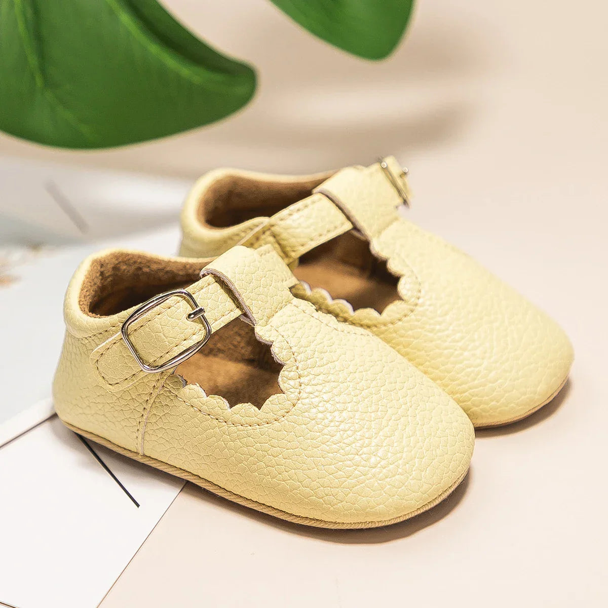 KIDSUN Newborn Baby Shoes Stripe PU Leather Boy