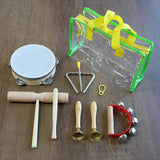 Log Percussion Instrument Set Toy Wooden Sand Hammer